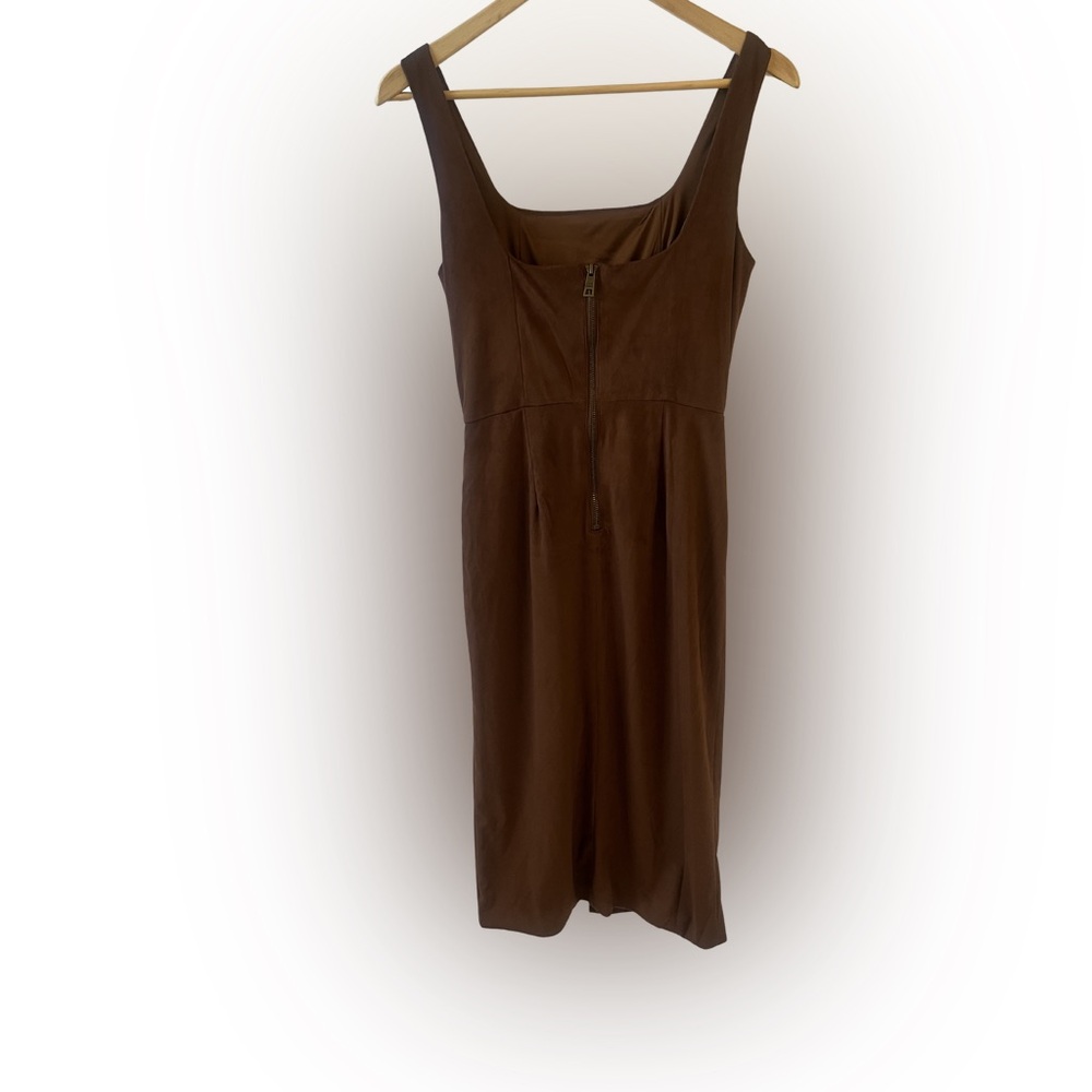 NWT Steve Madden Milo Sleeveless Gathered Midi Dress | Chicory Brown Size 4 - Picture 5 of 10